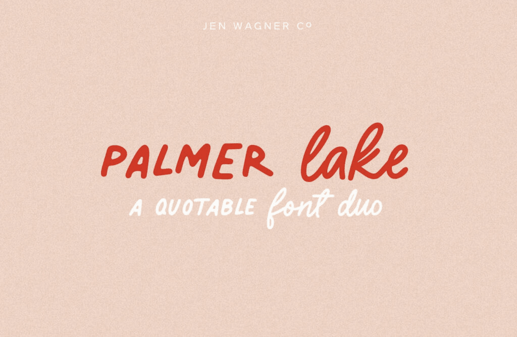 출처: Jen Wagner Co의 Palmer Lake 폰트