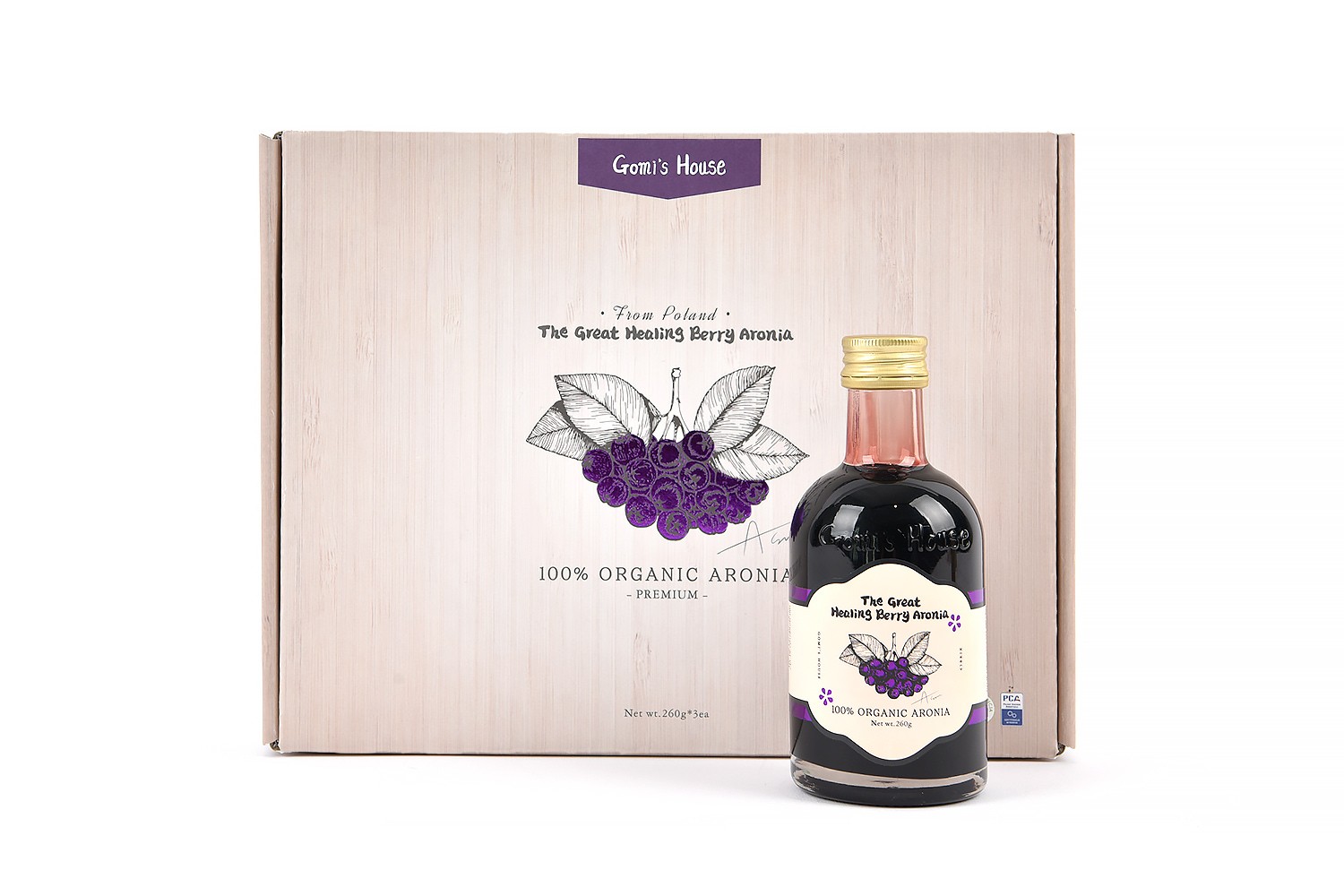 고미하우스 아로니아 건강식품 즙 패키지 제작하여 1