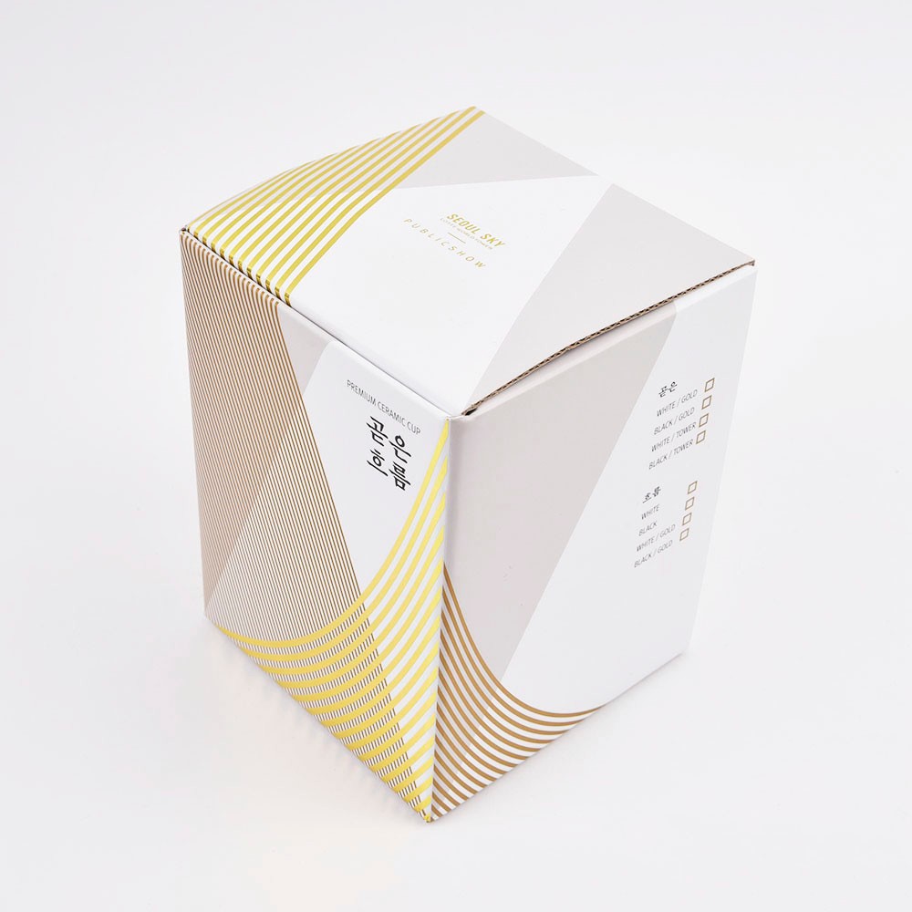 곧은 도자기 컵 식기 패키지 제작하여 1