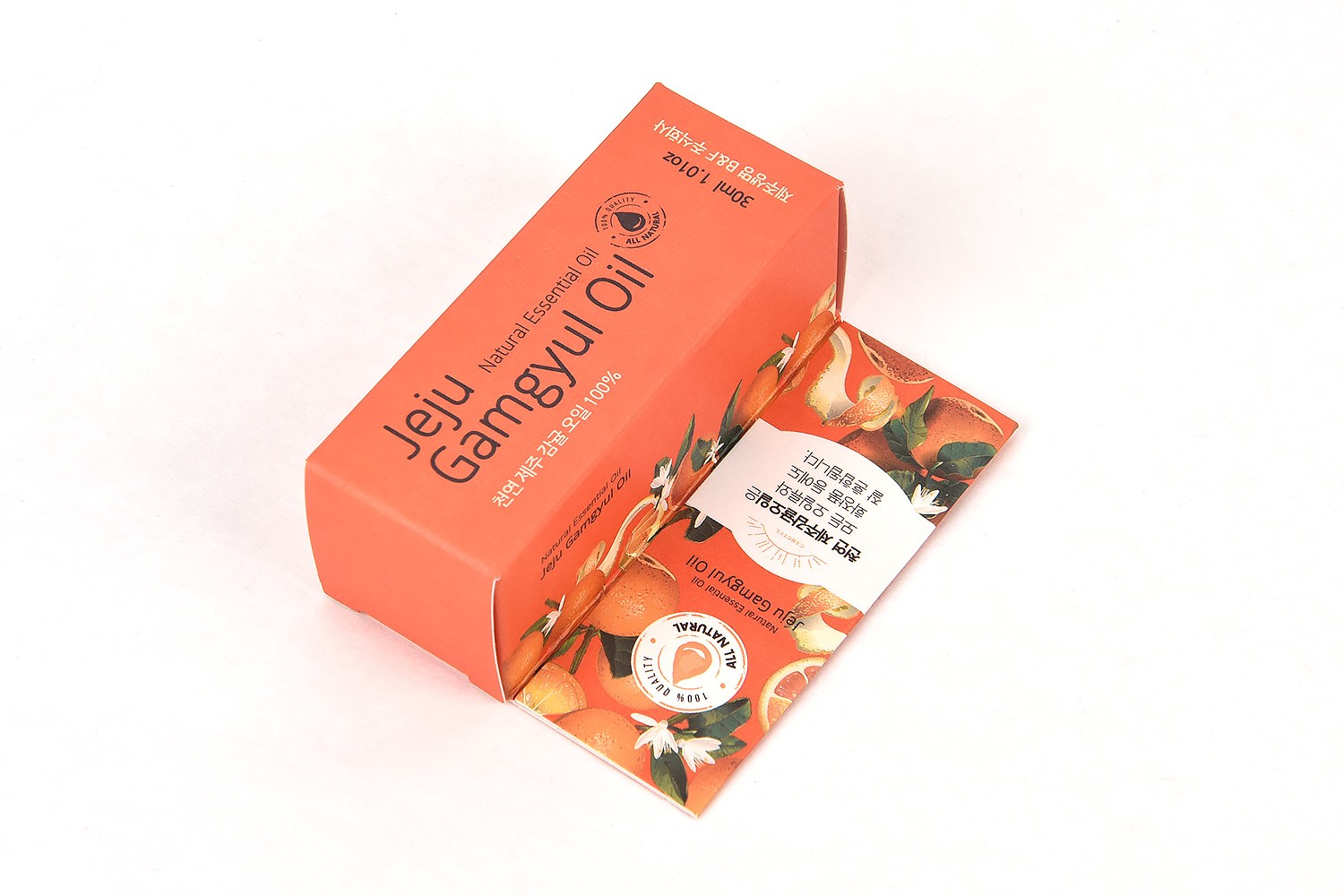 제주생명 B&amp;F 제주 감귤 오일 화장품 패키지 제작하여 1