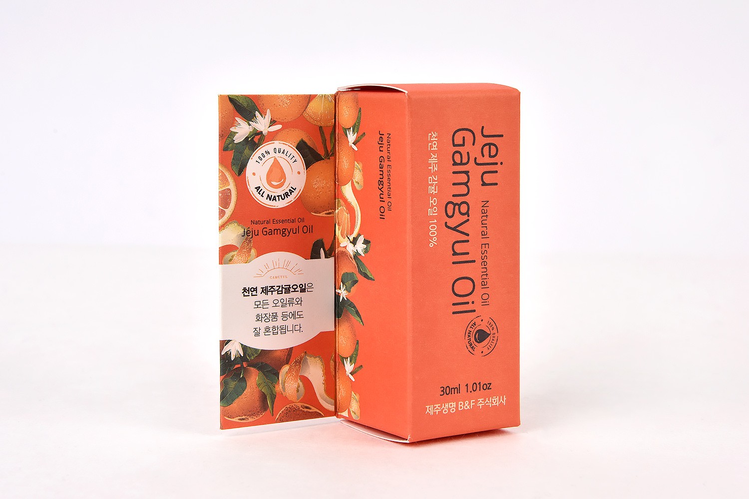제주생명 B&amp;F 제주 감귤 오일 화장품 천연 오일 화장품 패키지 1번째
