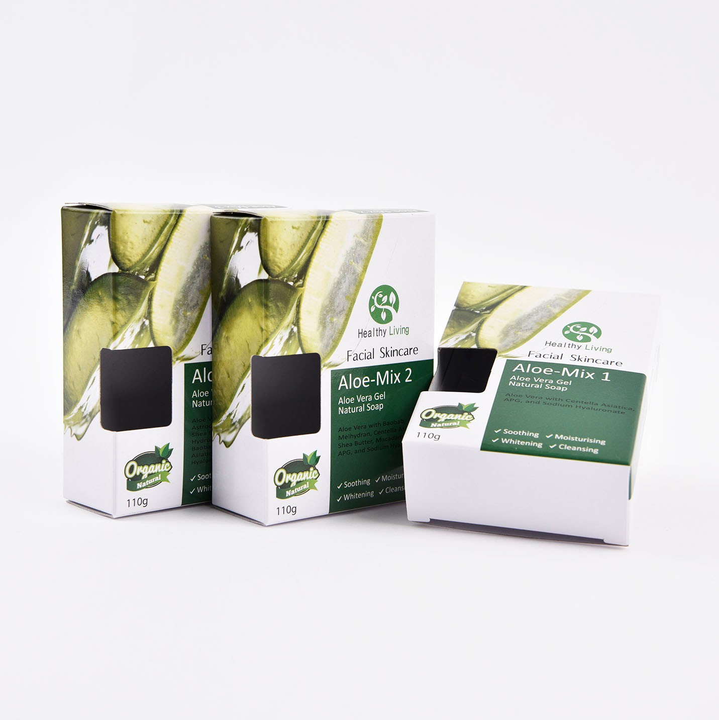 건강생활 알로에 화장비누 패키지 제작하여 1