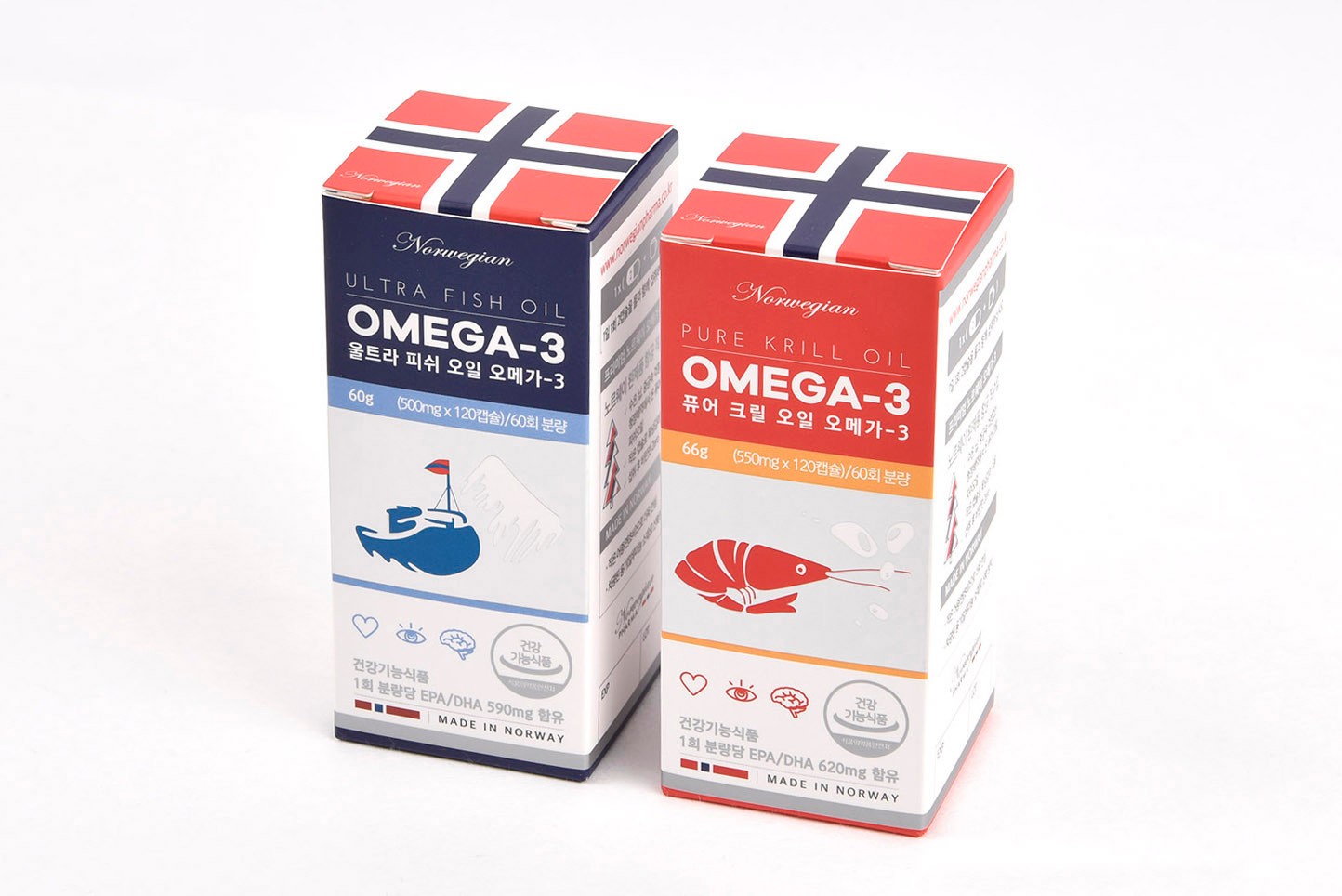 노르위지언파마코리아 오메가-3 건강식품 패키지 제작하여 1