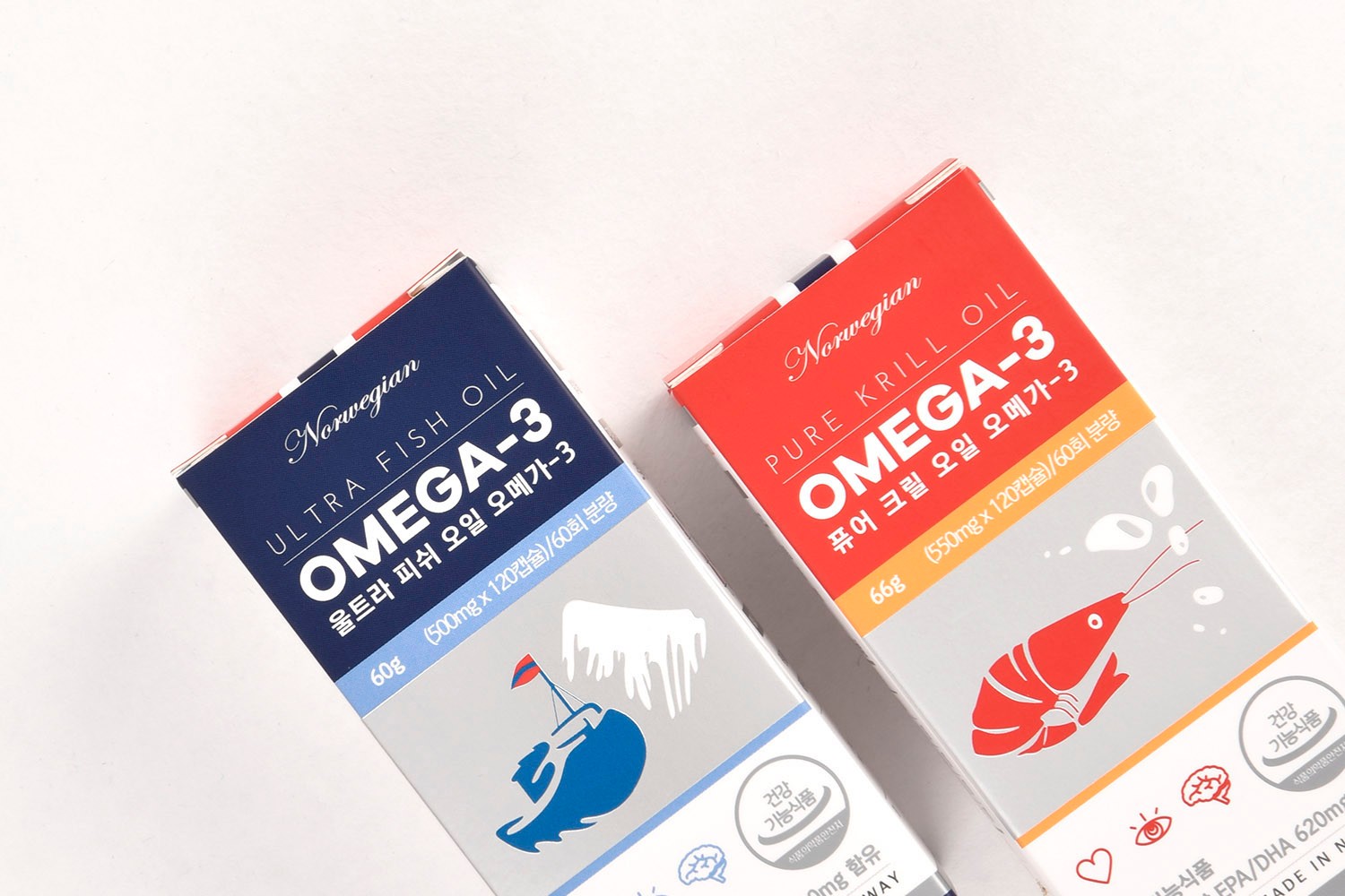 노르위지언파마코리아 오메가-3 건강식품 패키지 제작하여 2