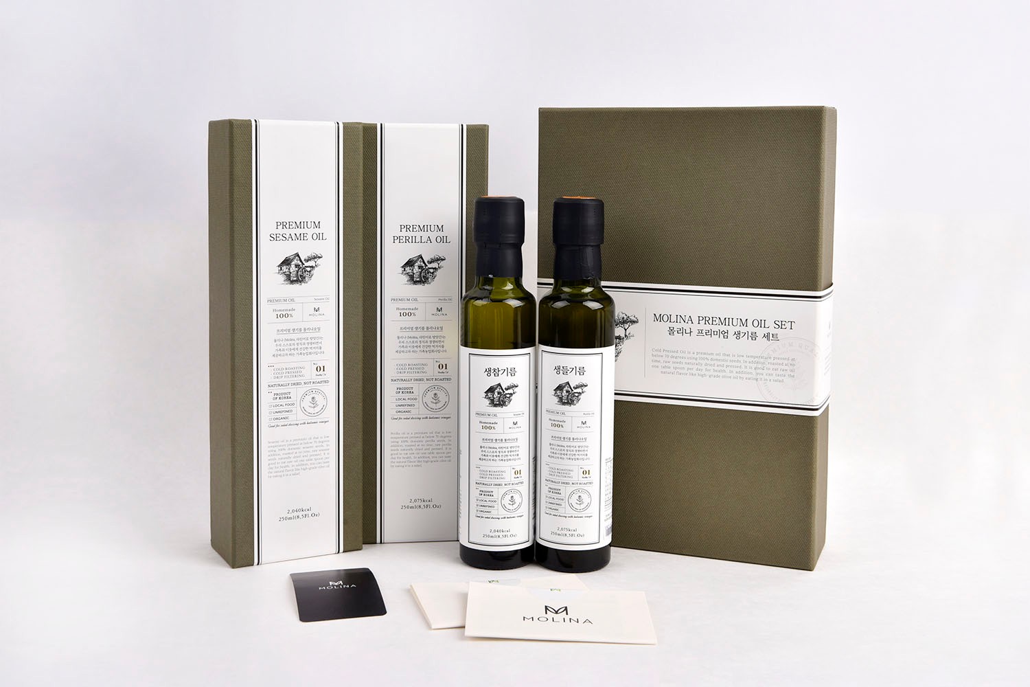 몰리나 프리미엄 참기름 오일 세트 패키지 제작하여 3