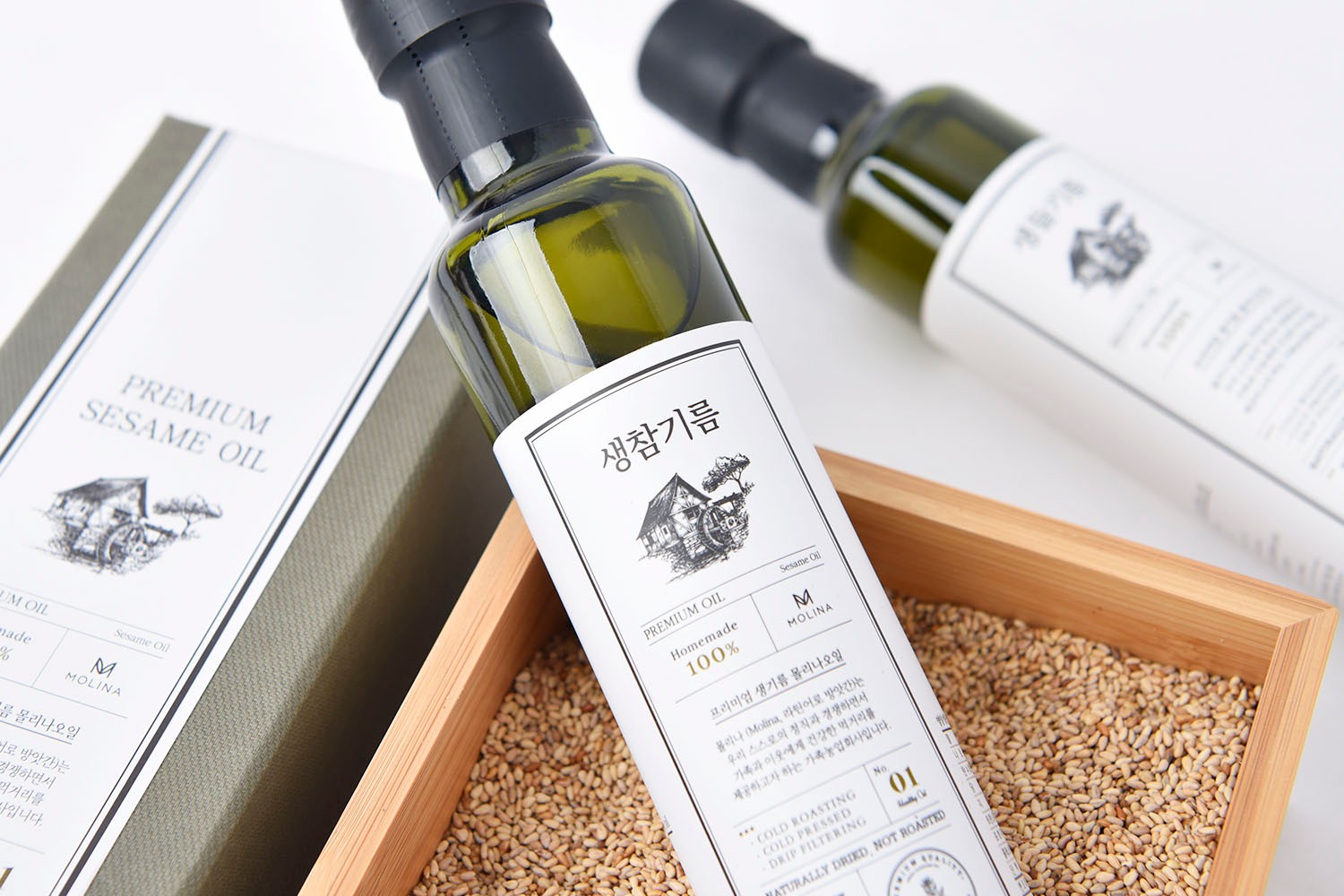 몰리나 프리미엄 참기름 오일 세트 패키지 제작하여 5