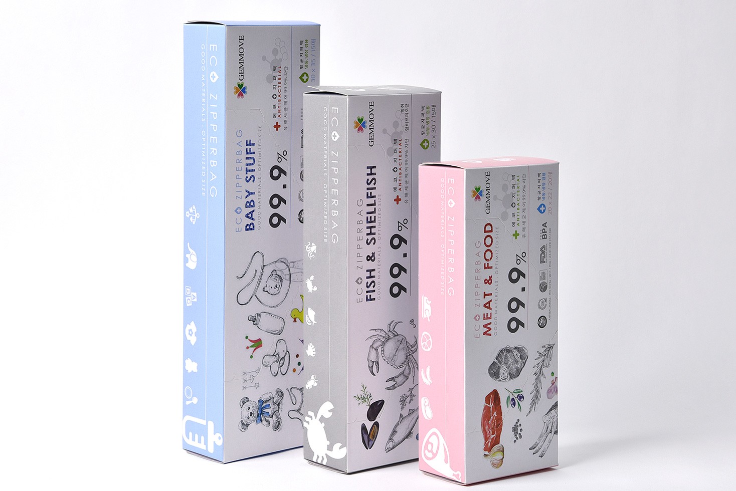 젬마 젬무브 에코지퍼백 패키지 제작하여 3