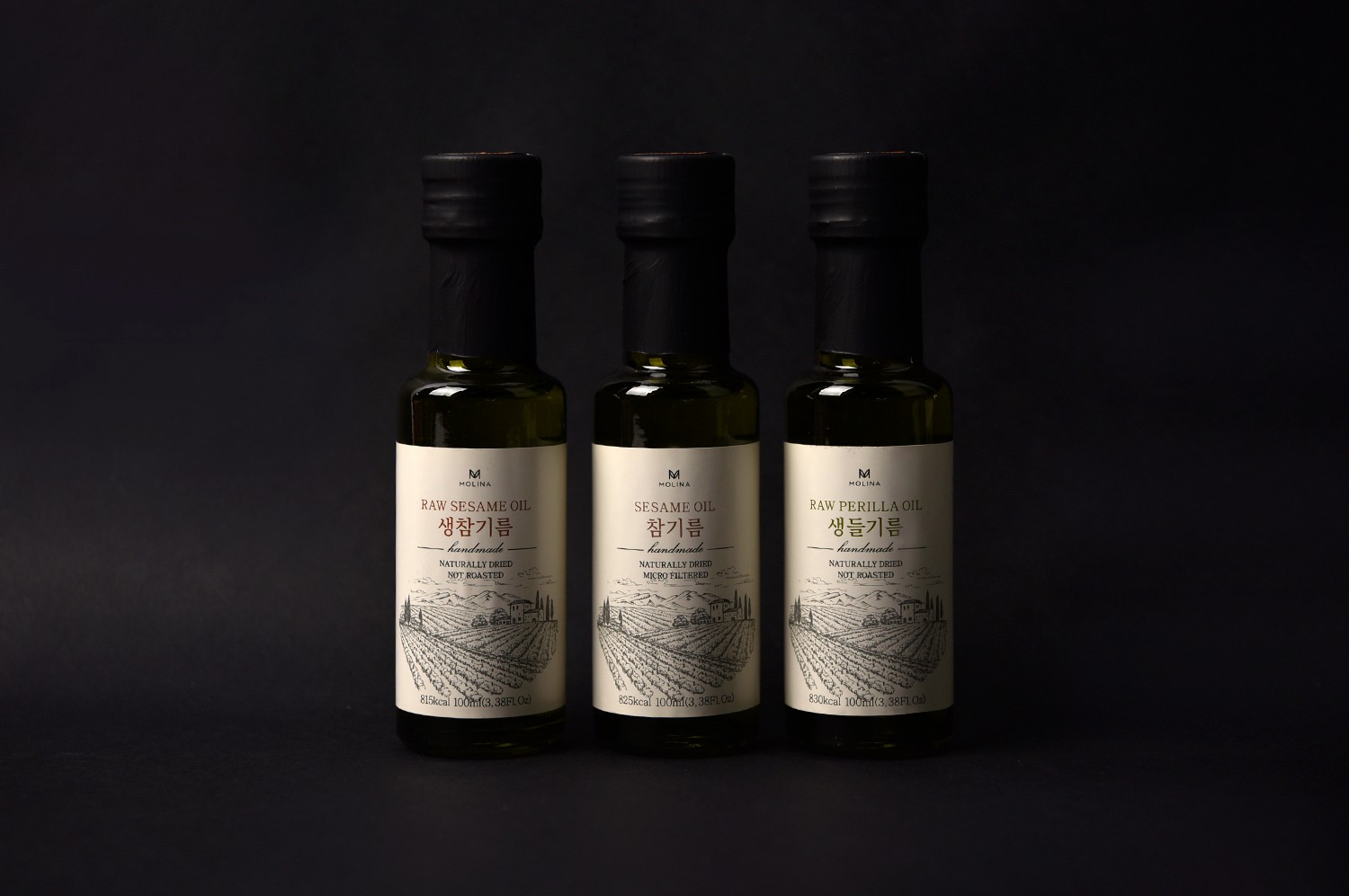 몰리나  참기름, 들기름, 오일 선물세트 식품 패키지 제작하여 3