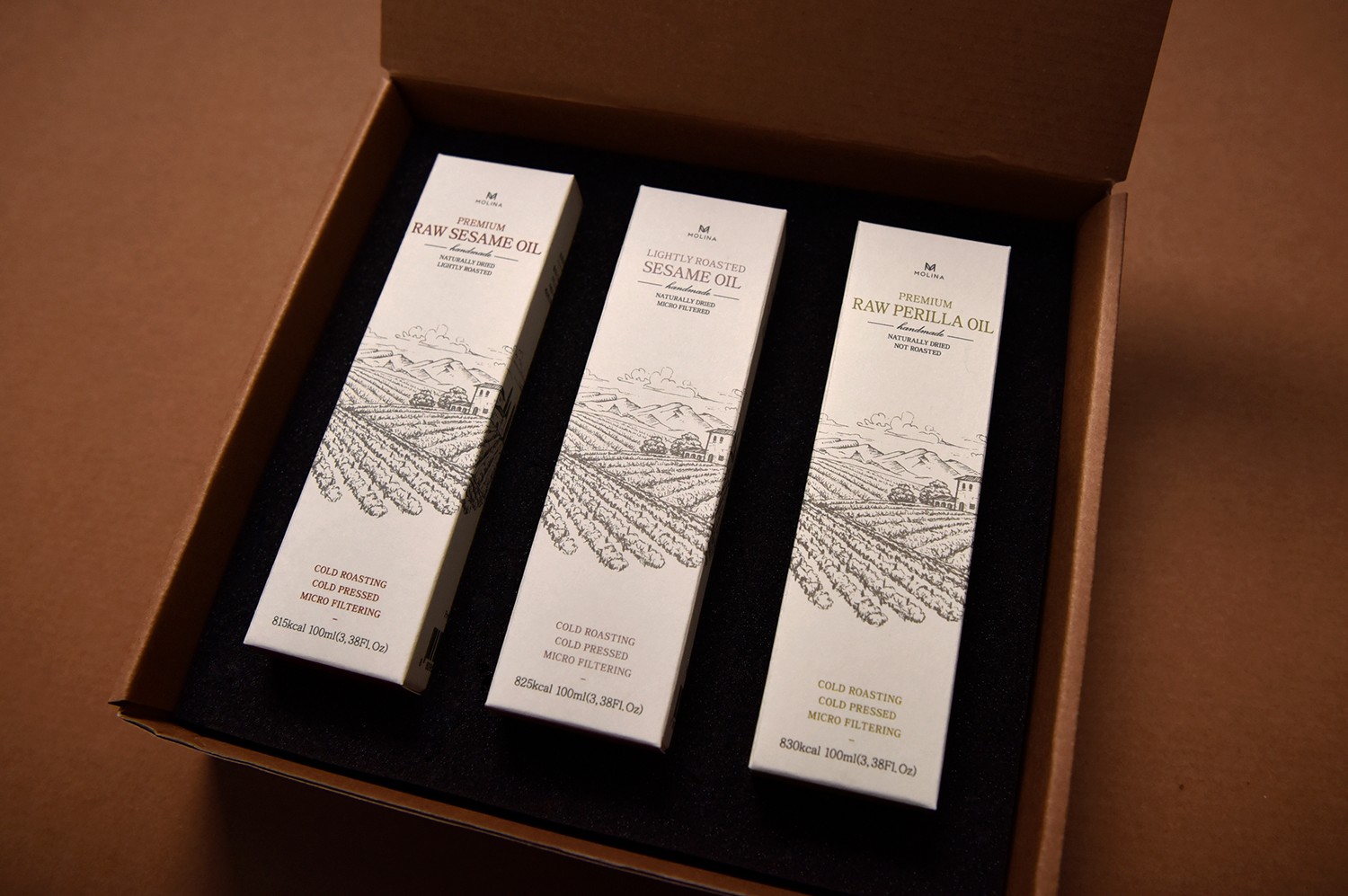몰리나  참기름, 들기름, 오일 선물세트 식품 3개입 1번째