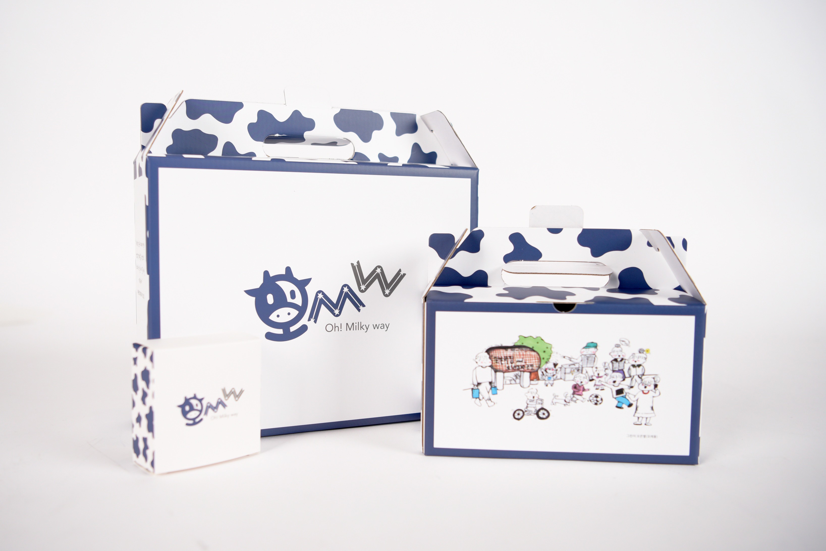 오밀키웨이 식품 손잡이형 패키지 제작하여 1