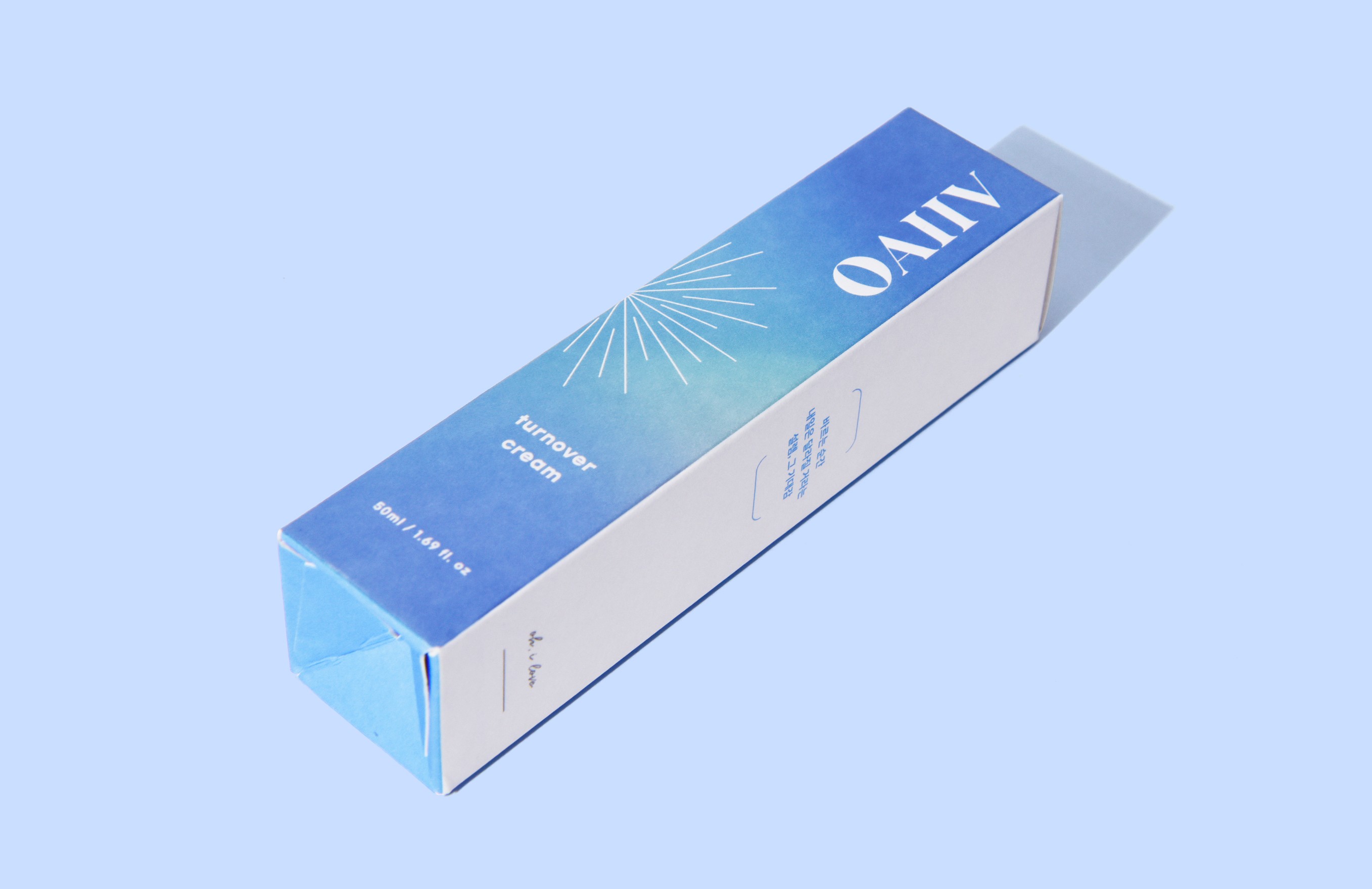 오아이브 턴오버크림 화장품 패키지 제작하여 3
