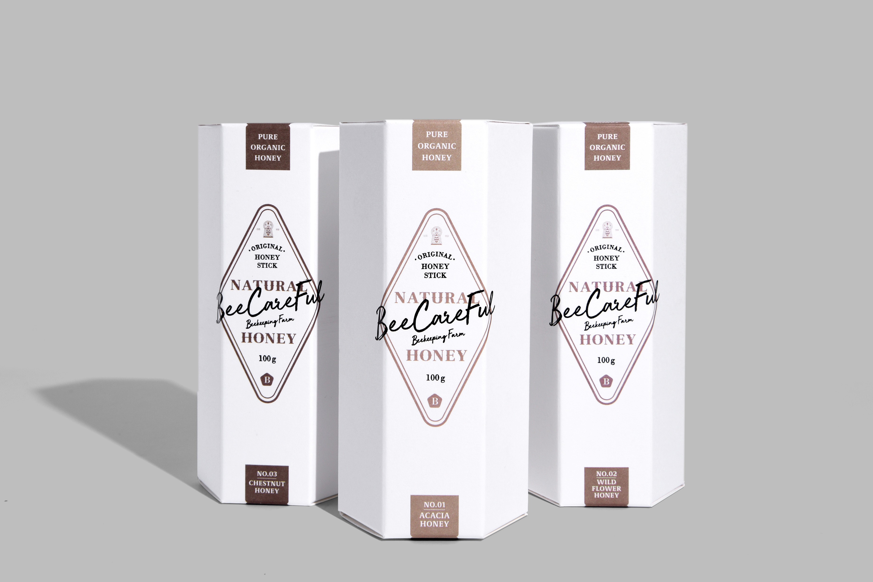 비케어풀 육각꿀스틱 선물세트 식품 패키지 제작하여 3
