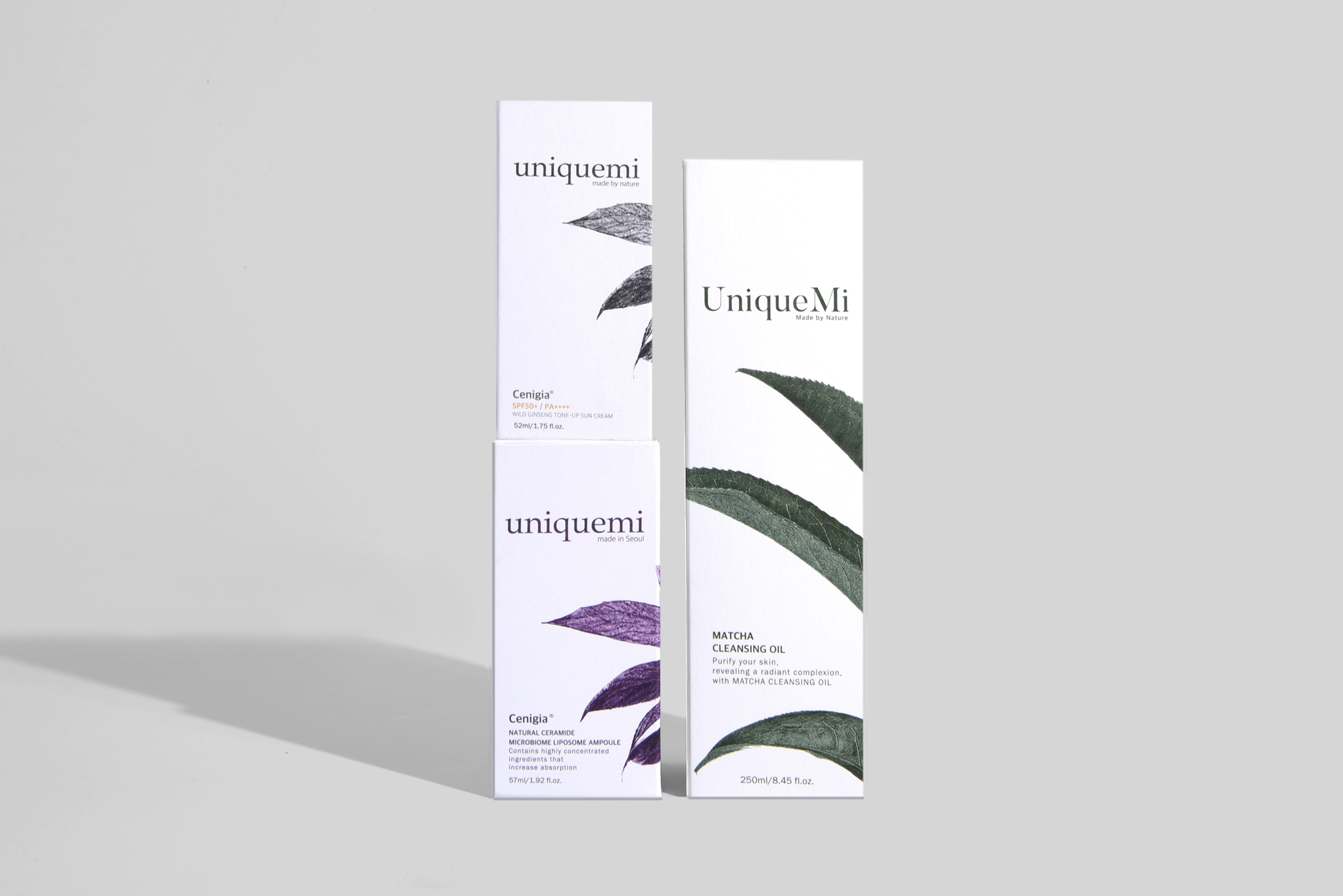 유니크미 클렌징오일, 앰플, 선크림 화장품 패키지 제작하여 4