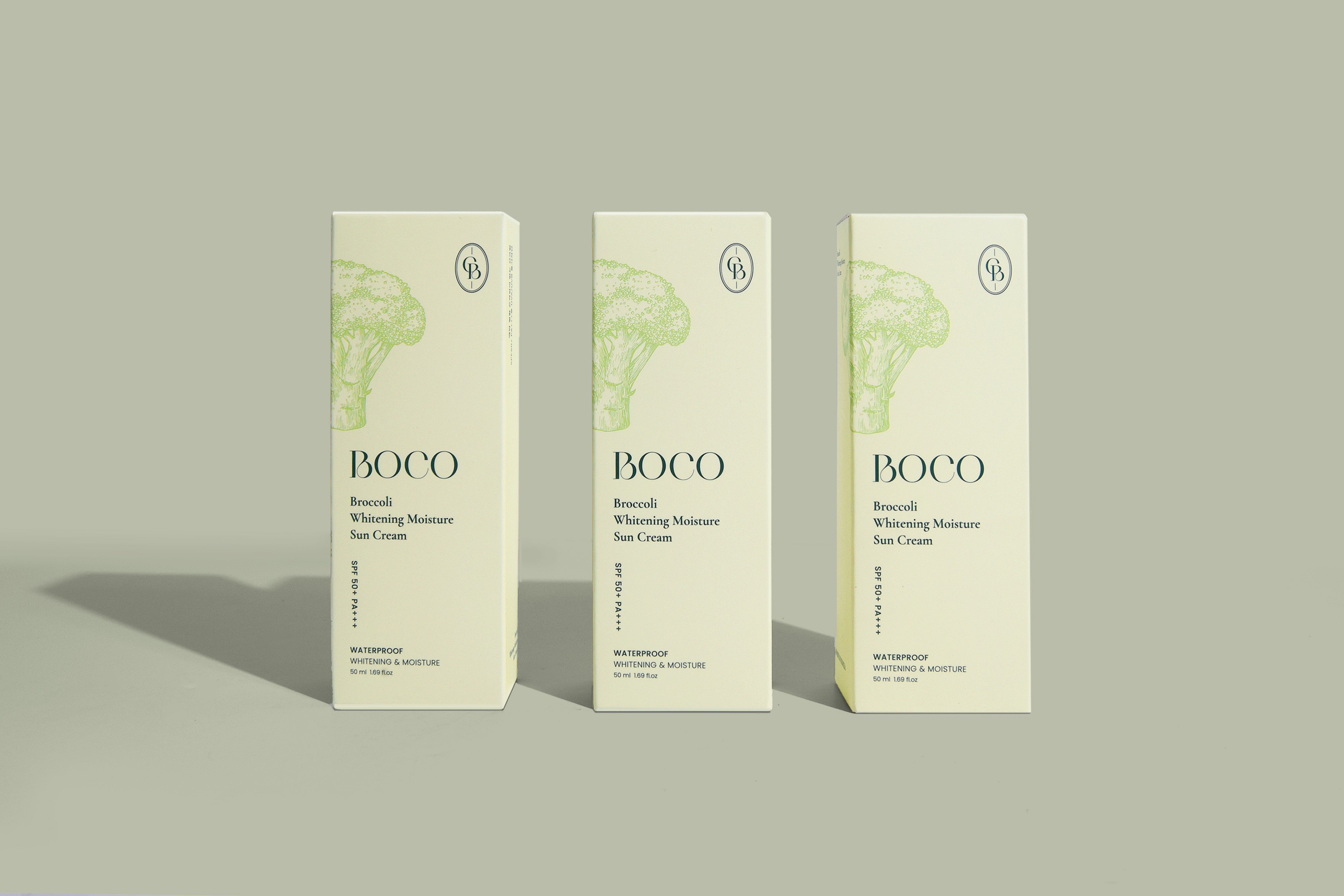 보코 브로콜리 화이트닝 수분선크림 화장품 패키지 제작하여 1