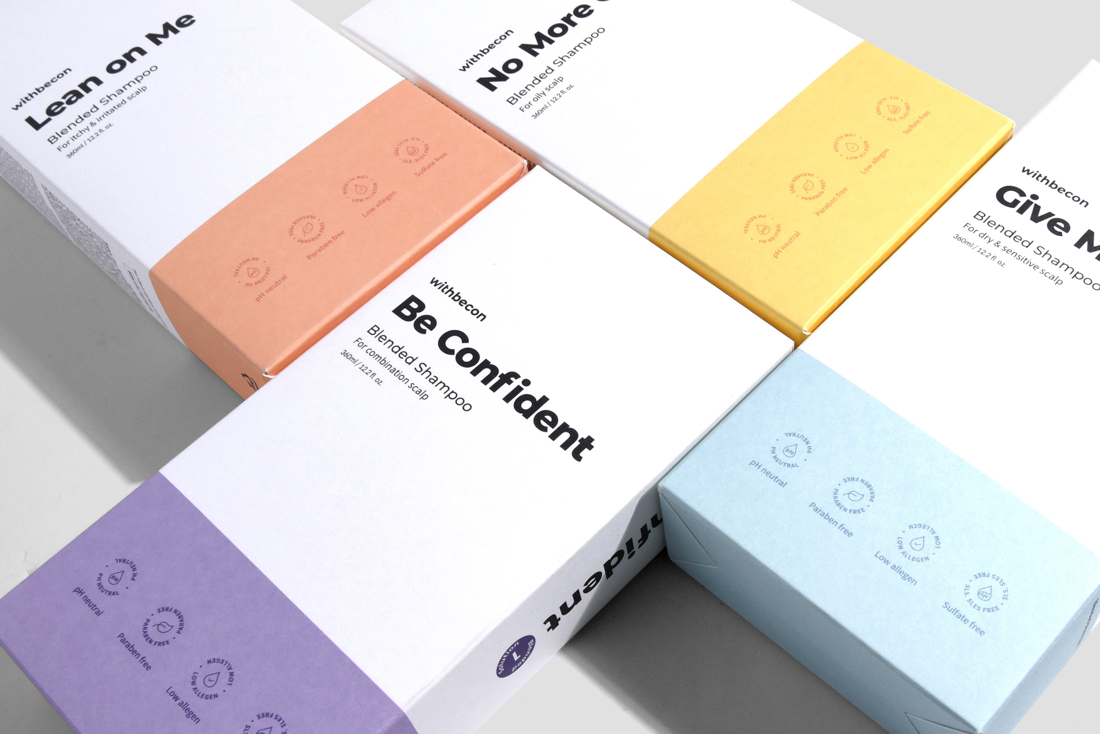 위드비컨 탈모샴푸 화장품 패키지 제작하여 2