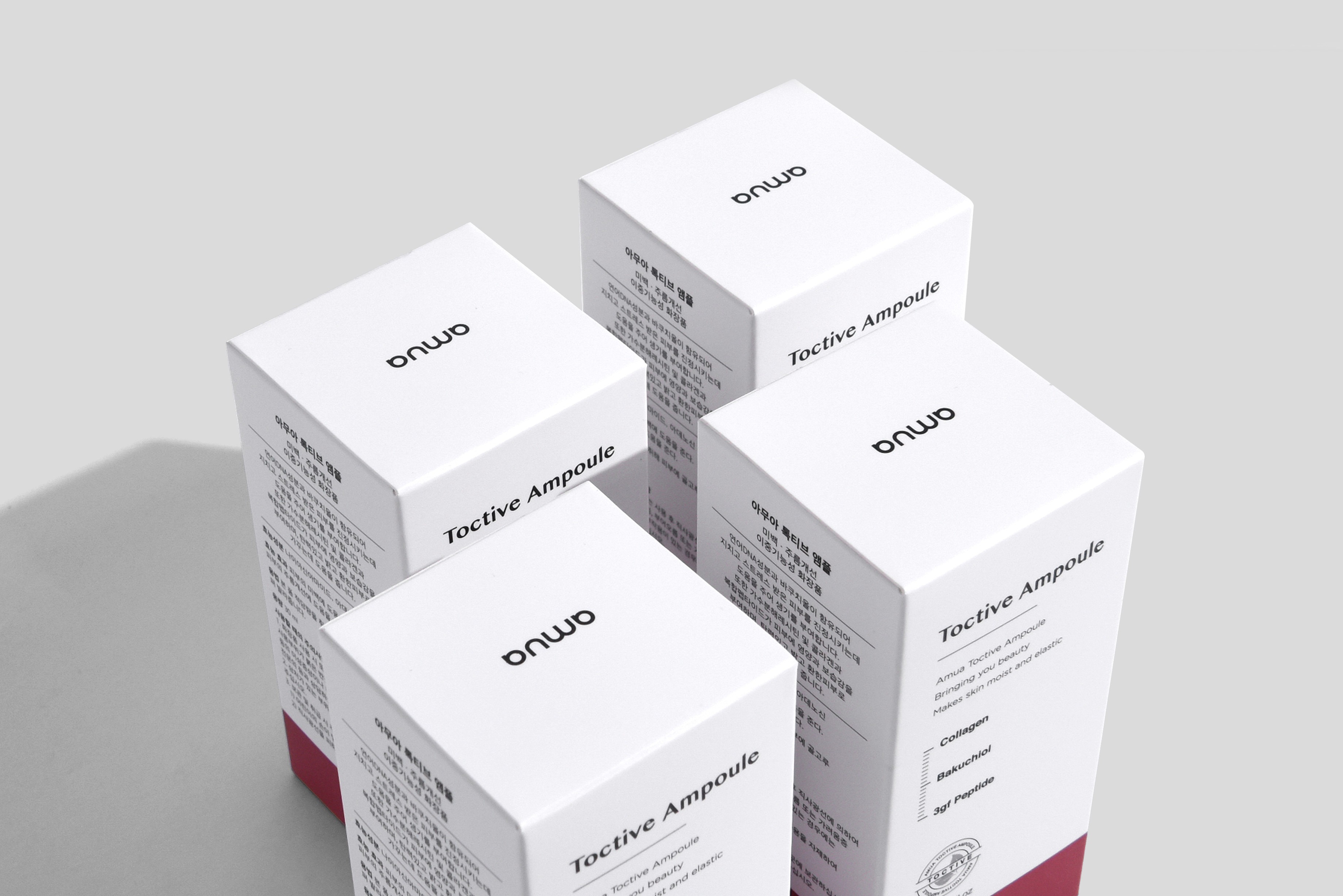아무아 멜라덴 크림 및 톡티브 앰플 화장품 패키지 제작하여 2